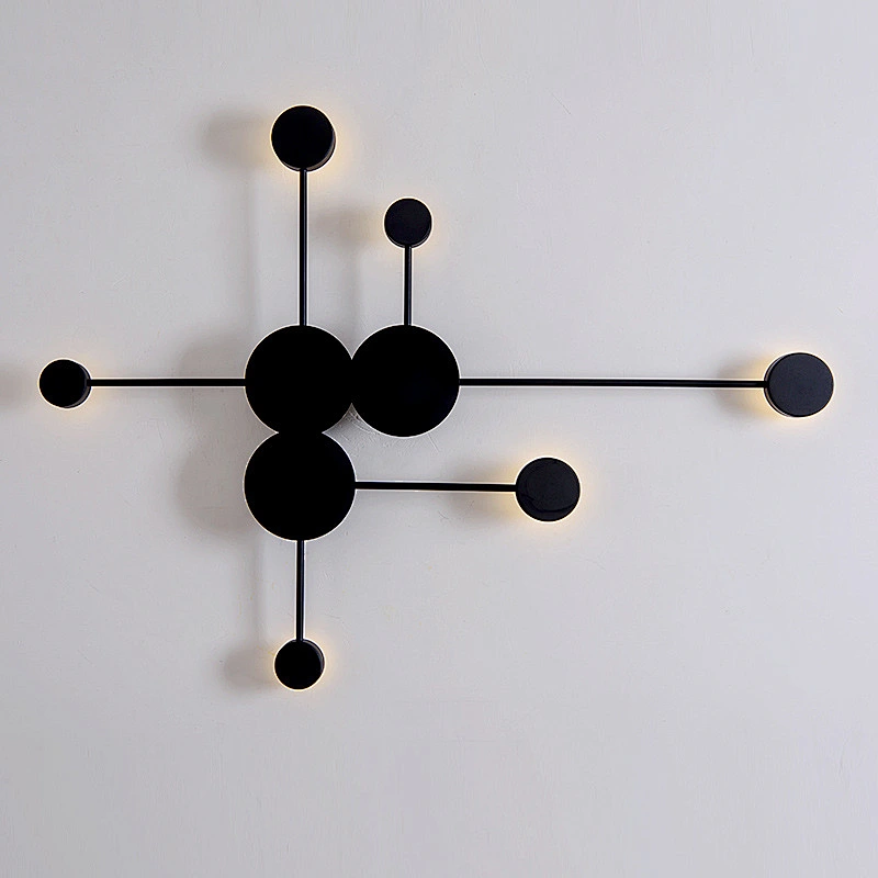 Nordic modern LED black minimalist interior luxury aisle living room hotel restaurant wall lamp