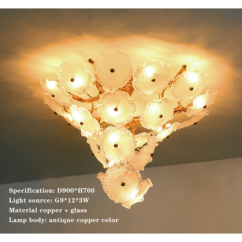 Modern designed all copper luxury chandelier ceiling lamp lighting creative LED crystal chandelier