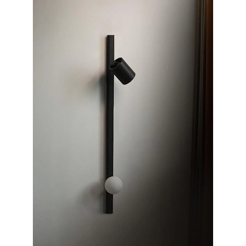 Black Art Design LED Bedside Lamp Simple Bedroom Wall Lamp Modern Simple Wall Lamp