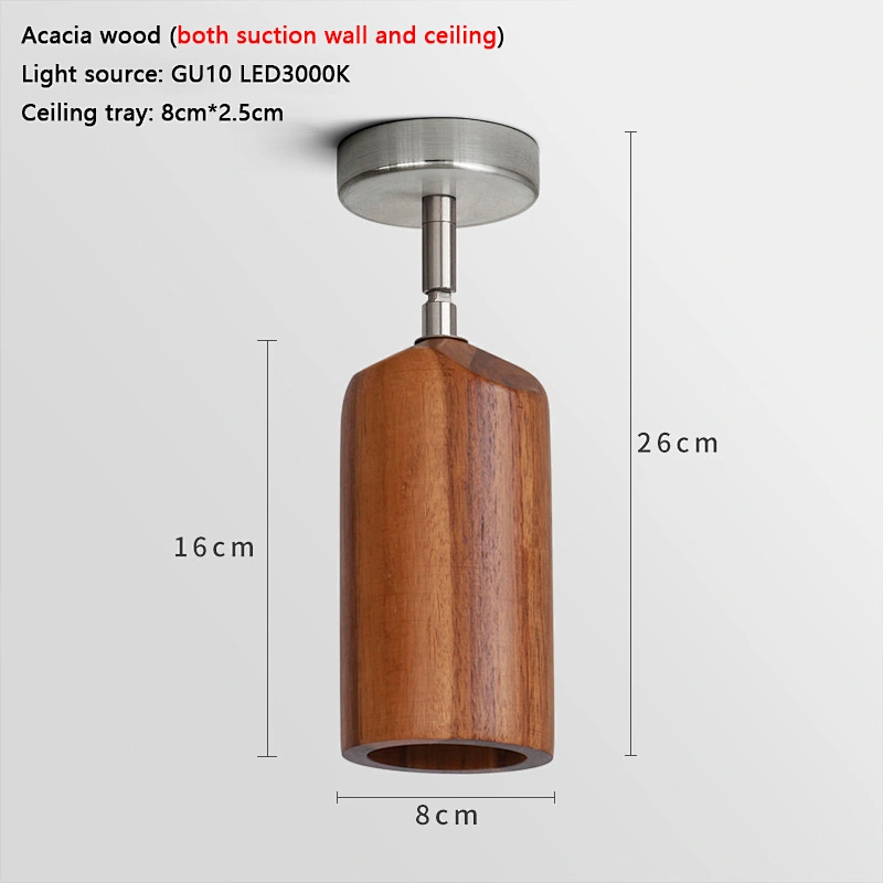 Modern wooden indoor 6w led home spotlight ceiling gu10 bar wall spotlight led spotlight