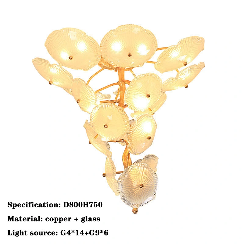 Modern designed all copper luxury chandelier ceiling lamp lighting creative LED crystal chandelier