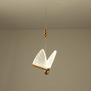 Hall chandelier modern minimalist butterfly single head light luxury net red restaurant stairwell bedside chandelier