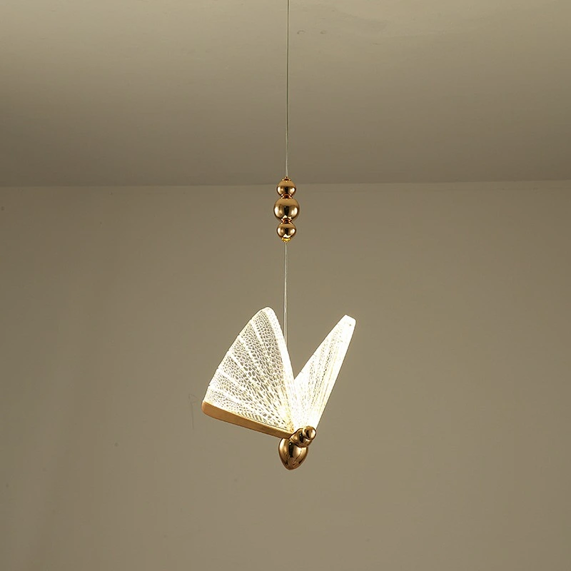 Hall chandelier modern minimalist butterfly single head light luxury net red restaurant stairwell bedside chandelier