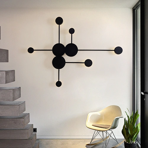 Nordic modern LED black minimalist interior luxury aisle living room hotel restaurant wall lamp