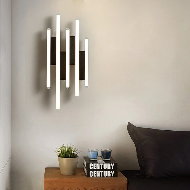 Nordic mount led wall lamp modern12W modern black minimalist wall lamp hotel luxury living room dual-purpose indoor lamp wall