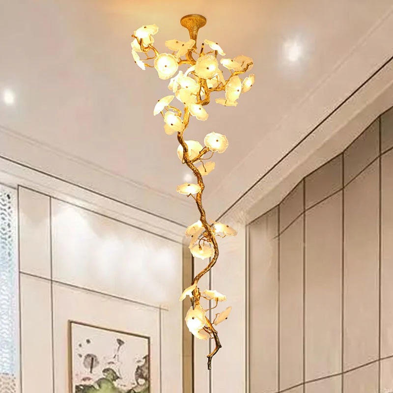Modern designed all copper luxury chandelier ceiling lamp lighting creative LED crystal chandelier