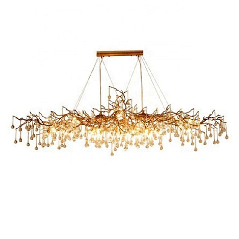 Tree branches Tri-tone light blown glass hotel rustic modern chandelier led decorative