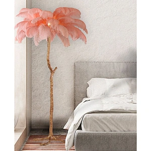 Manufacturer modern indoor lamp floor decoration simple bedroom LED feather vertical design floor lamp