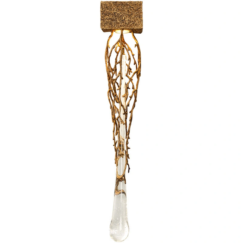 Tree branches Tri-tone light blown glass hotel rustic modern chandelier led decorative
