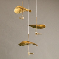 Modern living room art luxury chandelier lighting lighting large chandelier golden Nordic lotus leaf led chandelier