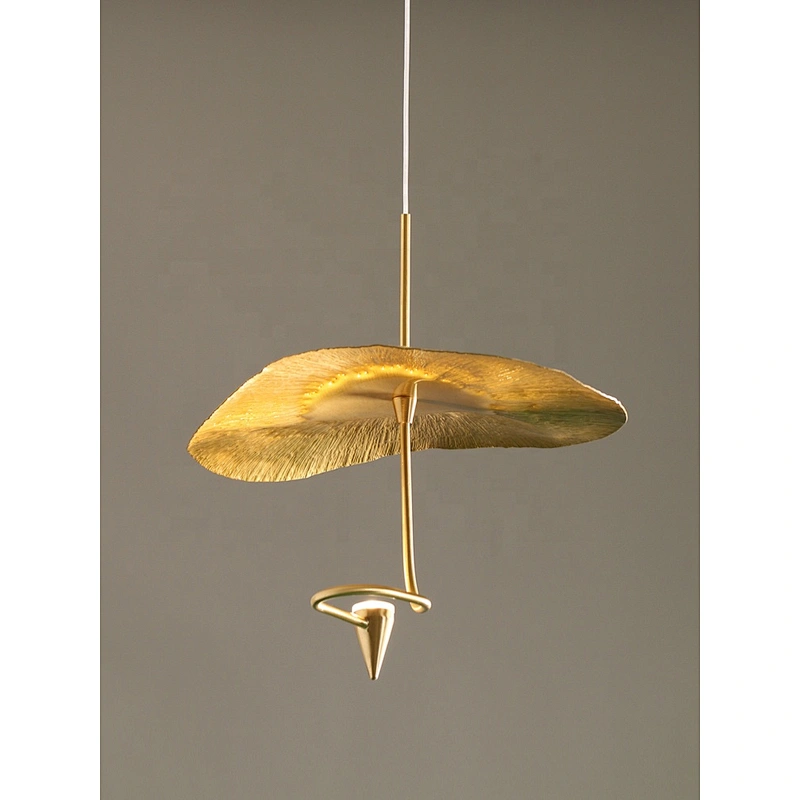 Modern living room art luxury chandelier lighting lighting large chandelier golden Nordic lotus leaf led chandelier