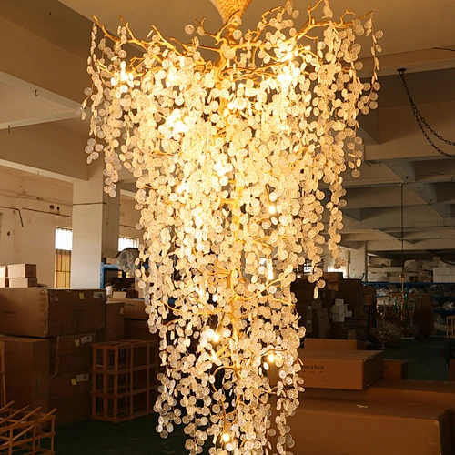high quality indoor hotel modern lighting rectangle shape chandelier luxury k9 crystal