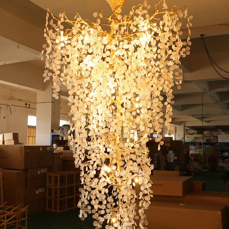 high quality indoor hotel modern lighting rectangle shape chandelier luxury k9 crystal