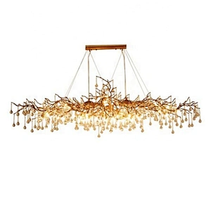 luxury Tri-tone light pendant lamps home decor ball crystal staircase chandeliers