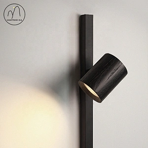 Black Art Design LED Bedside Lamp Simple Bedroom Wall Lamp Modern Simple Wall Lamp