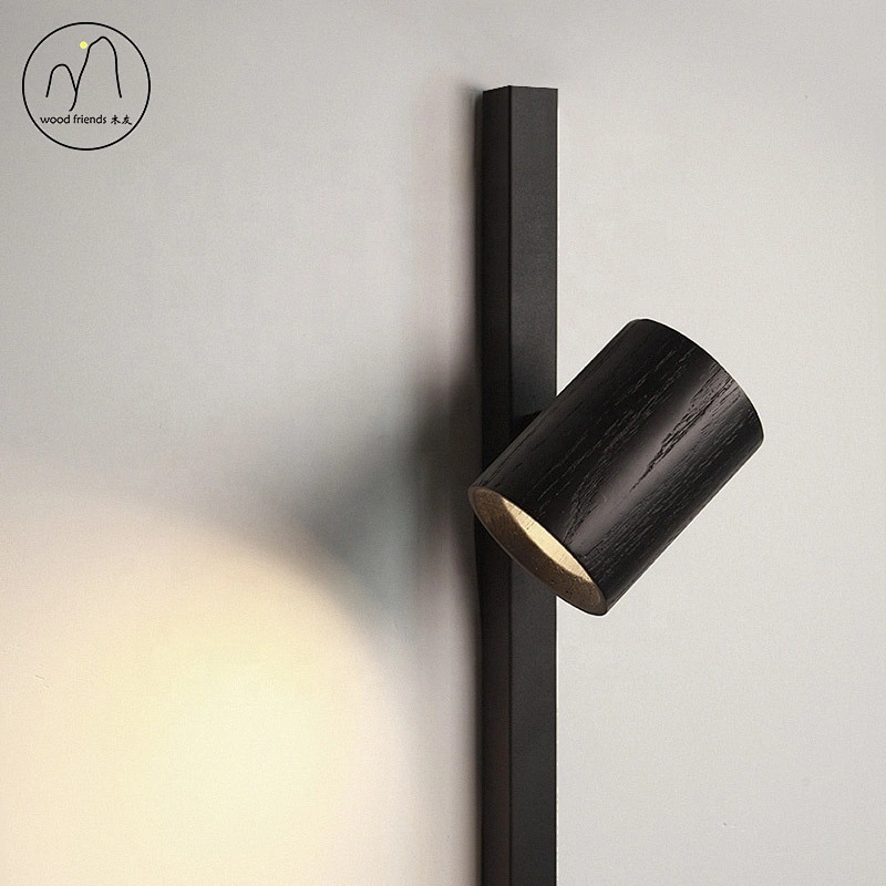Black Art Design LED Bedside Lamp Simple Bedroom Wall Lamp Modern Simple Wall Lamp