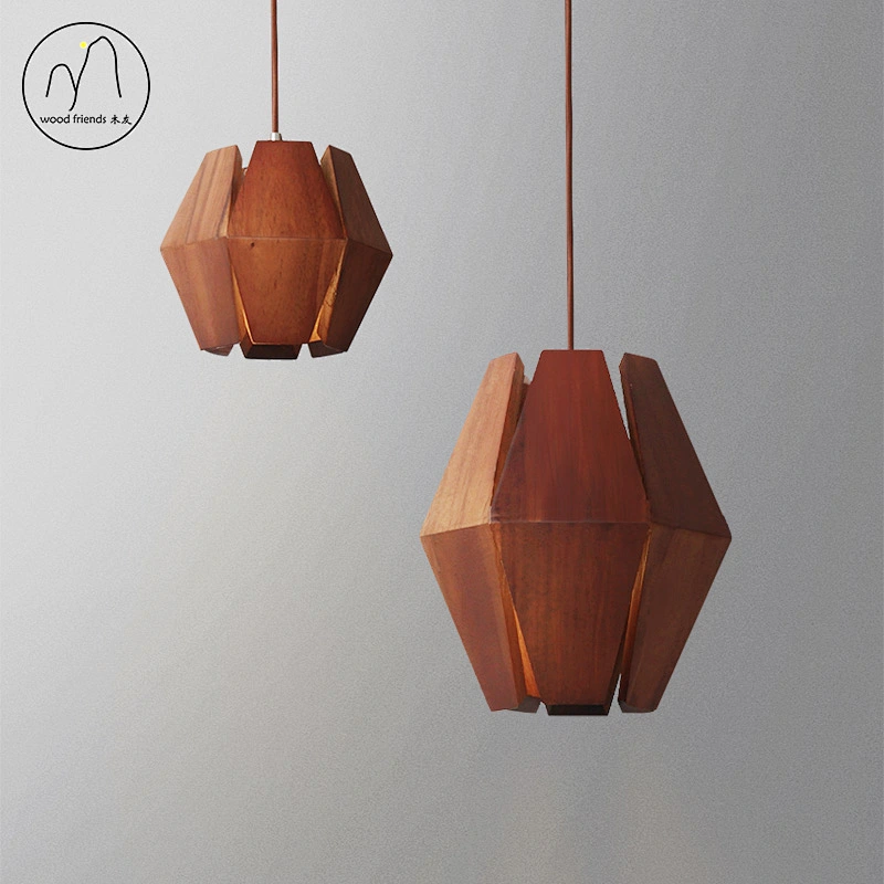 modern wooden restaurant small chandelier luxury retro lighting lighting hotel creative LED chandelier