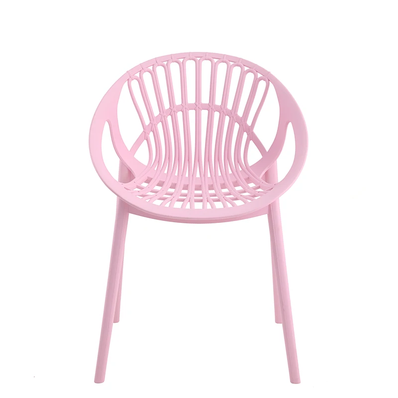 Plastic Round back colorful creative balcony chairs for home dining room living room outdoor