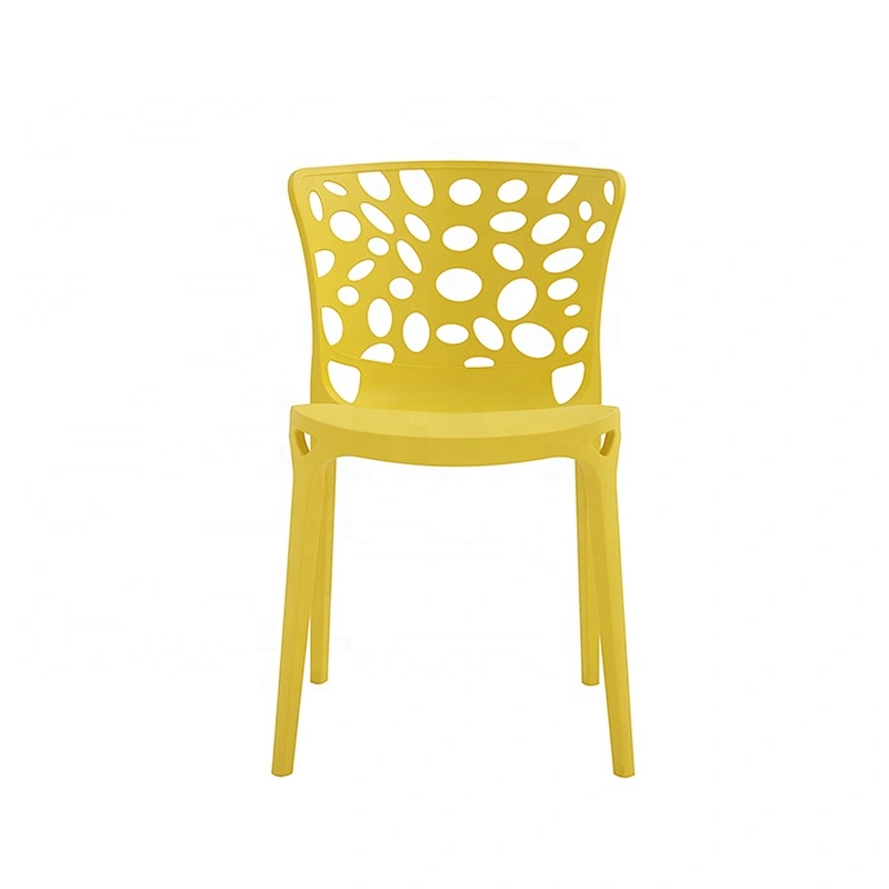 Modern design outdoor dinner yellow plastic chair dining seats