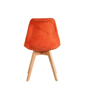 Upholstered fabric wooden legs Tulip dining chair