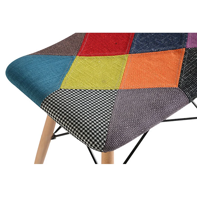 Multi-pattern natural modern upholstered beech legs chair