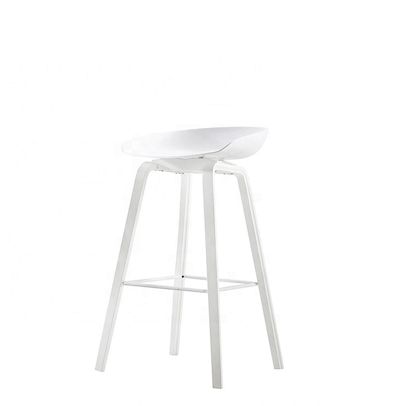 Backless metal bar stool legs modern barstool white