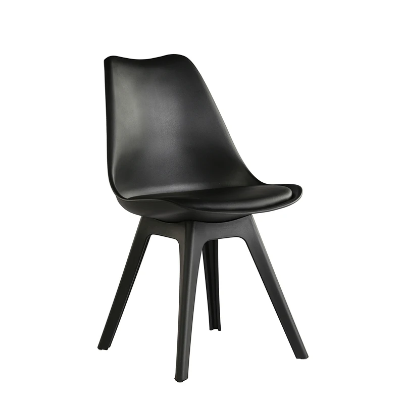 Factory manufacturing best price colorful dining plastic indoor leisure chair with cushion for dining room
