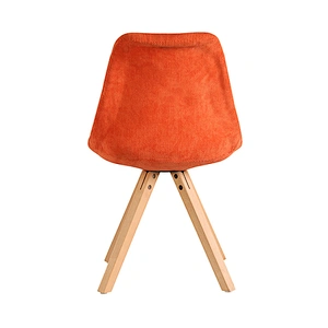 Fabric seat modern restaurant furniture wooden leg chair