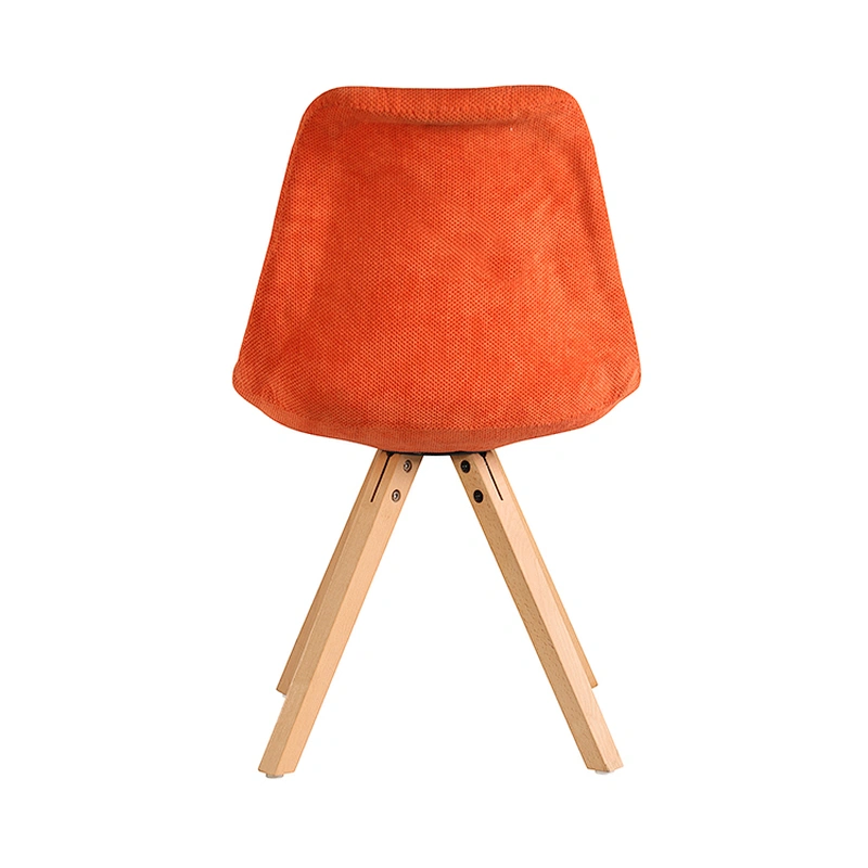 Fabric seat modern restaurant furniture wooden leg chair