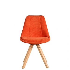Upholstered fabric wooden legs Tulip dining chair