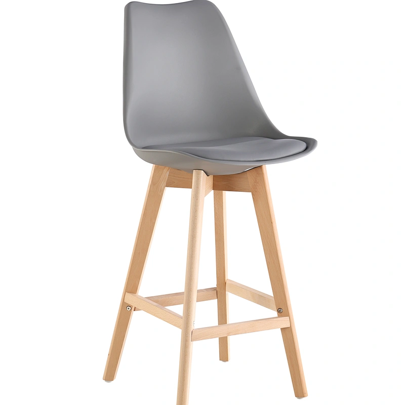 Modern Plastic Long Wooden Leg Dining Chair