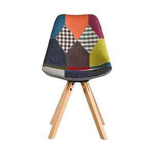 Wholesale modern wooden legs restaurant dining cover fabric chair