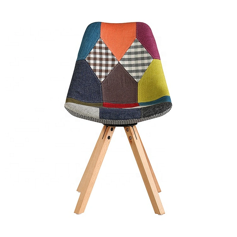 Wholesale modern wooden legs restaurant dining cover fabric chair