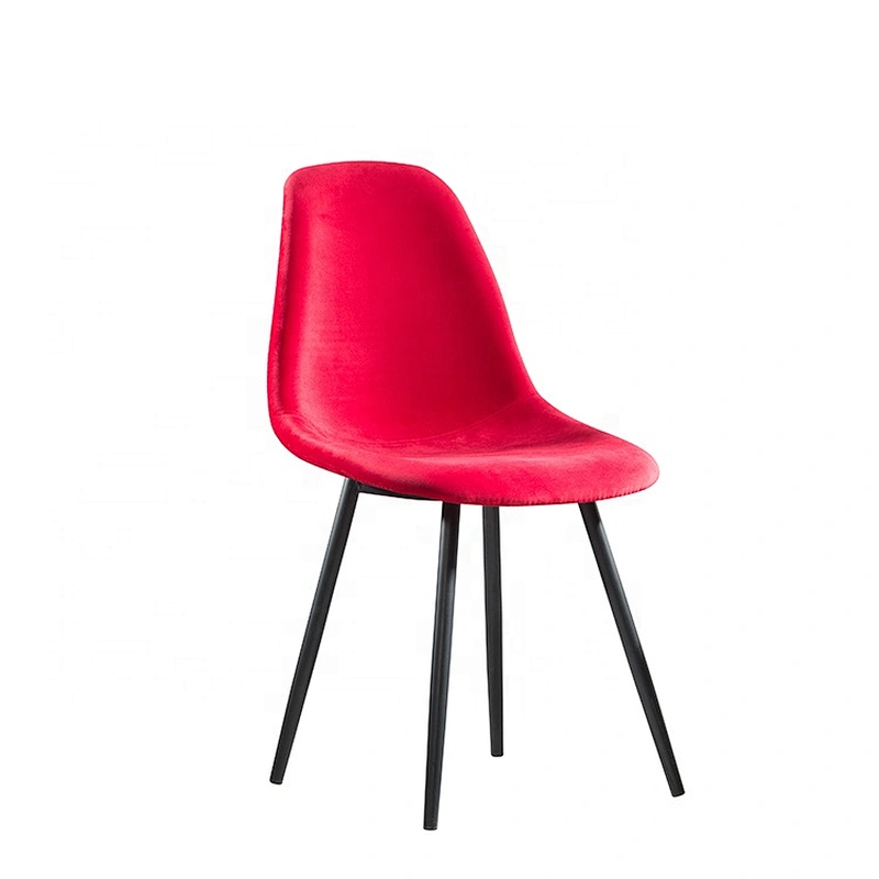 Fabric seat dining room furniture powder coated chair leg metal