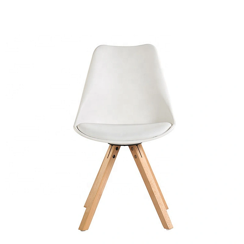 No armrest leather cushion dining Plastic Tulip chair