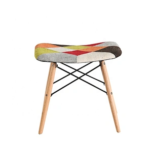 Elegant leisure backless design splice fabric dining side chair