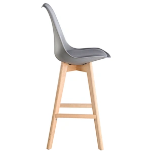 Modern Plastic Long Wooden Leg Dining Chair