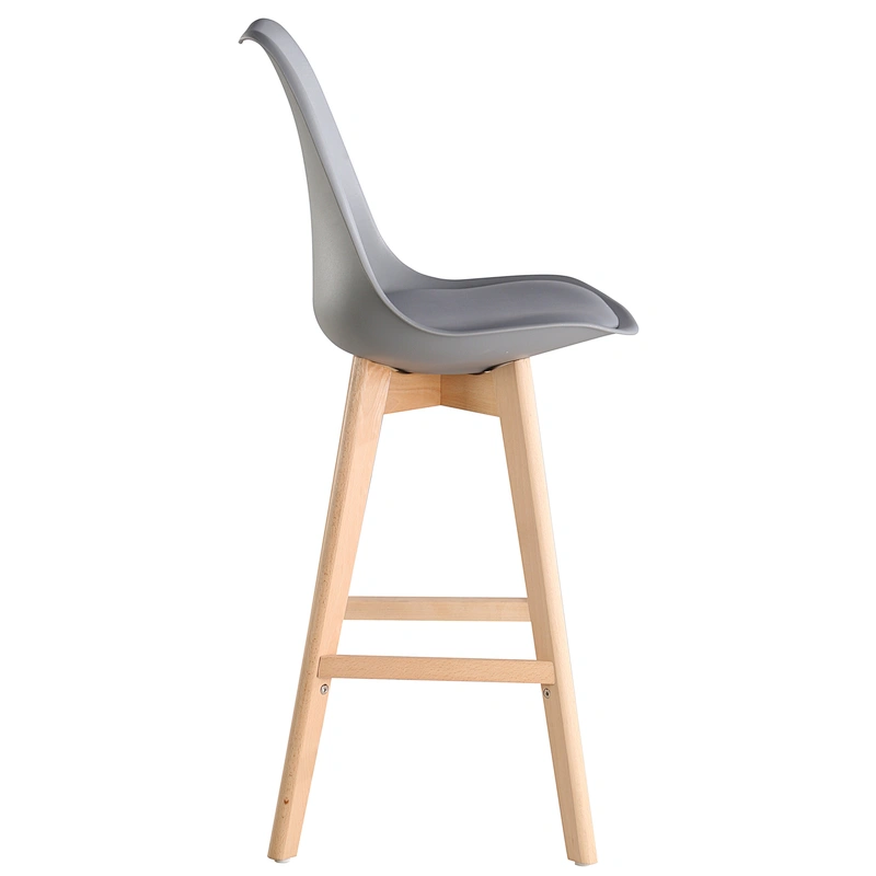 Modern Plastic Long Wooden Leg Dining Chair