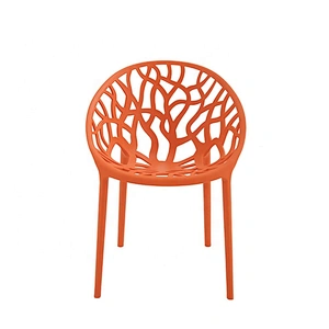 Hollow out tree back plastic pp shell chair for dining