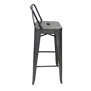 Industrial Vintage Construction Gun Metal Color Vintage High Metal Bar Chair