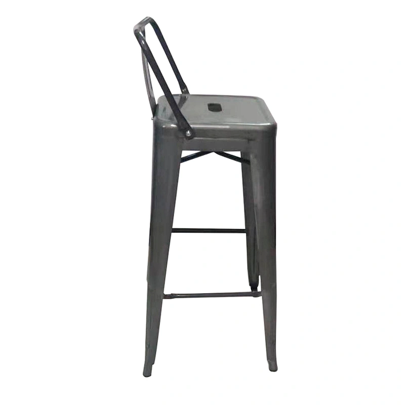 Industrial Vintage Construction Gun Metal Color Vintage High Metal Bar Chair