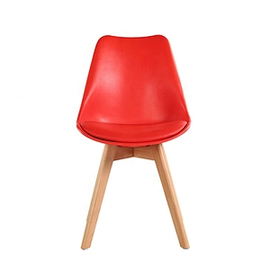 Home Furniture Tulip plastic cushion wooden legs chair
