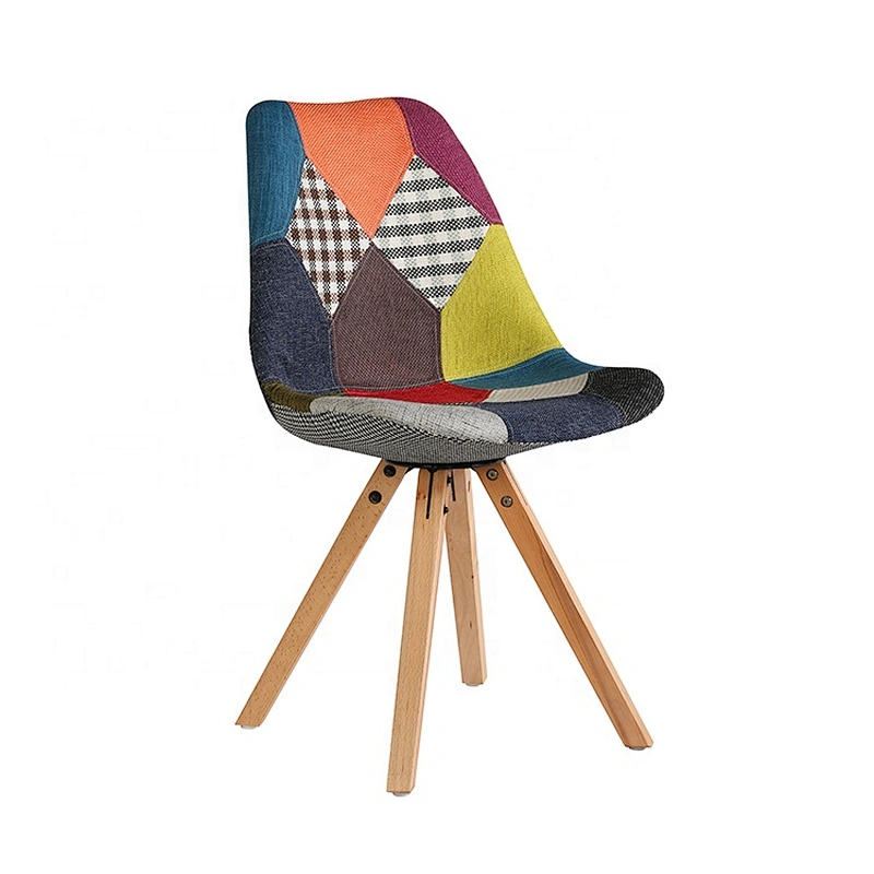 Wholesale modern wooden legs restaurant dining cover fabric chair