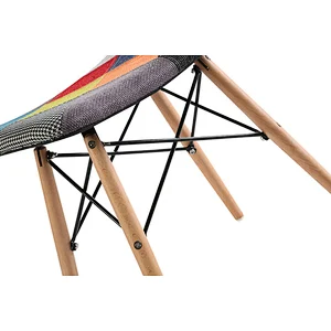 Multi-pattern natural modern upholstered beech legs chair