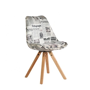 Modern dining room chair furniture wooden legs with fabric cushion