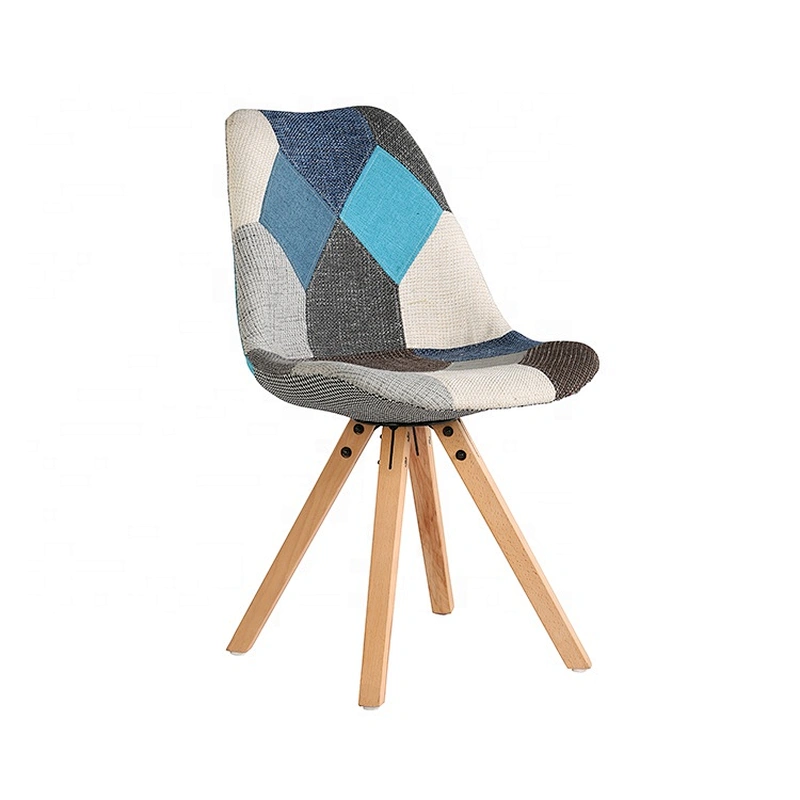 Modern leisure dining furniture chair fabric wooden legs