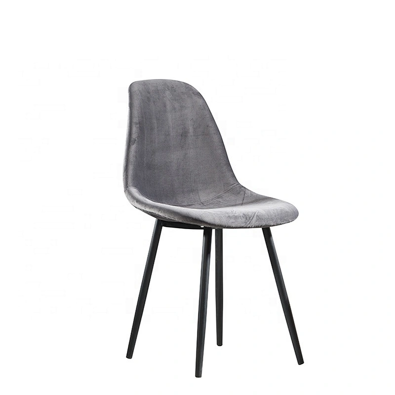 Fabric seat dining room furniture powder coated chair leg metal