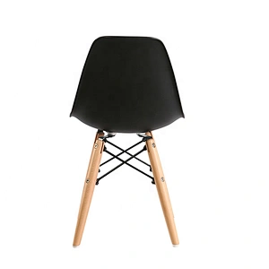 Wholesale high back PP dining room wooden leg plastic chair