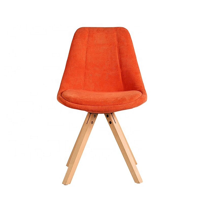 Fabric seat modern restaurant furniture wooden leg chair