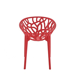 Hollow out tree back plastic pp shell chair for dining